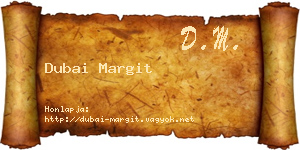 Dubai Margit névjegykártya